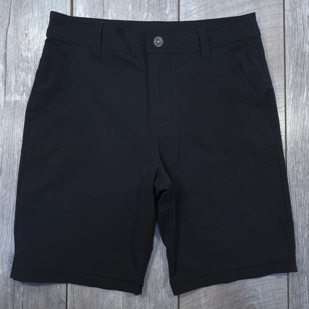 Prana Hybridizer Shorts Mens Size 30 Black Stretch Ripstop Hiking Outdoor